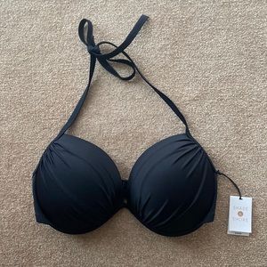 Brand New Black Halter Push Up Bikini Top
